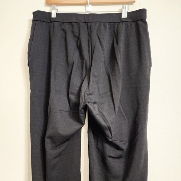 EILEEN FISHER Pants L Stretch Viscose Jersey Slouch Tapered Black USA Minimalist - Picture 9 of 16
